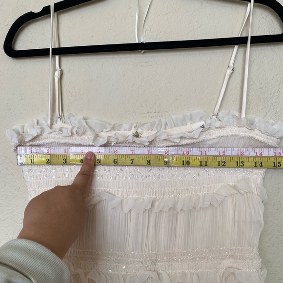 HOUSE OF CB 'Solana' Ivory Sequin Pleat Maxi Dress white NWOT size Small - Picture 8 of 17